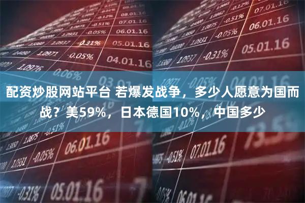 配资炒股网站平台 若爆发战争，多少人愿意为国而战？美59%，日本德国10%，中国多少